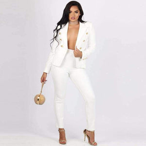 Planet Gates black / L Women 2 two Piece Set Blazer+long pant Suits female coat jacket suit elegant casual fashion bodycon outfit