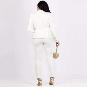 Planet Gates black / L Women 2 two Piece Set Blazer+long pant Suits female coat jacket suit elegant casual fashion bodycon outfit