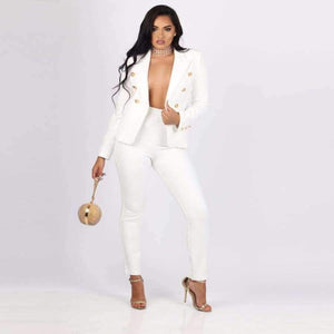 Planet Gates black / L Women 2 two Piece Set Blazer+long pant Suits female coat jacket suit elegant casual fashion bodycon outfit