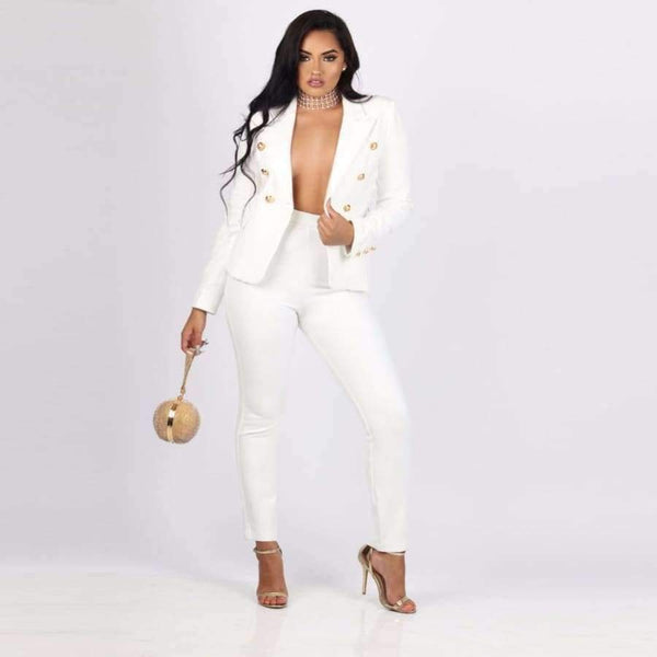 Planet Gates black / L Women 2 two Piece Set Blazer+long pant Suits female coat jacket suit elegant casual fashion bodycon outfit