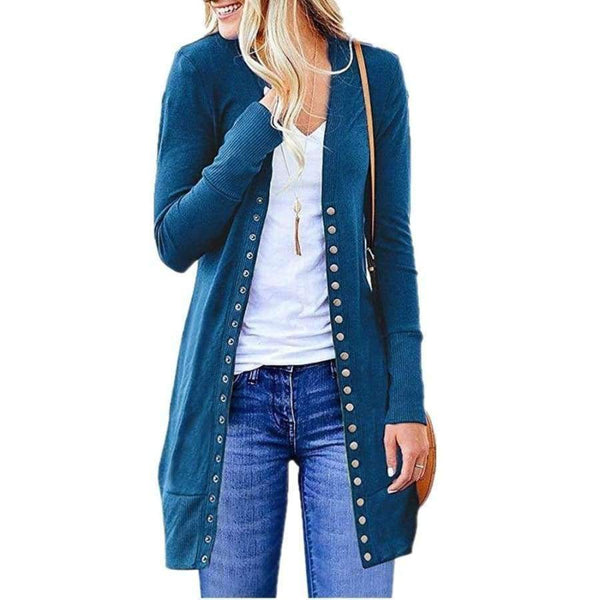 Planet Gates black / L Women Casual Long Cardigan Coat Female 2018 Autumn Long Sleeve Solid Black Elegant Slim Knitted Casual Sweater Jacket