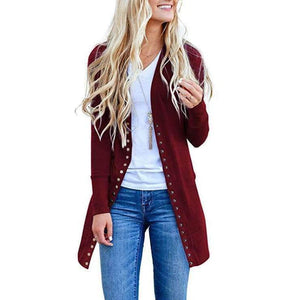 Planet Gates black / L Women Casual Long Cardigan Coat Female 2018 Autumn Long Sleeve Solid Black Elegant Slim Knitted Casual Sweater Jacket