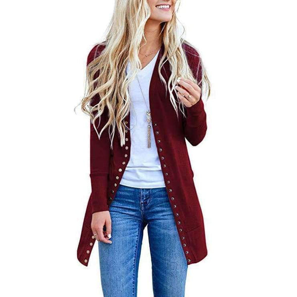 Planet Gates black / L Women Casual Long Cardigan Coat Female 2018 Autumn Long Sleeve Solid Black Elegant Slim Knitted Casual Sweater Jacket