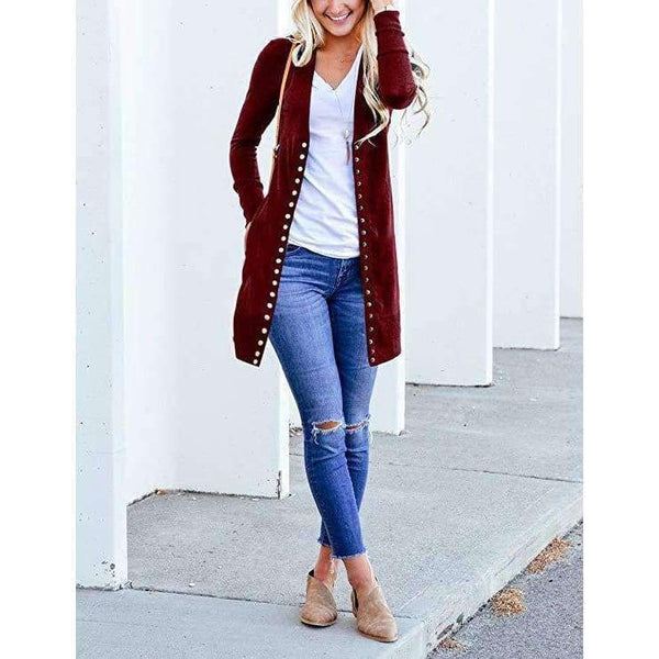 Planet Gates black / L Women Casual Long Cardigan Coat Female 2018 Autumn Long Sleeve Solid Black Elegant Slim Knitted Casual Sweater Jacket