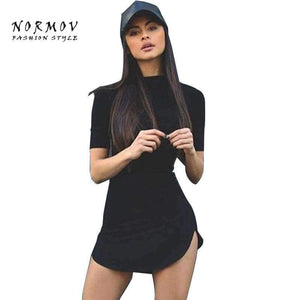 Planet Gates Black / L Women's Tops Long Style T shirt Causal Loose Split Solid Woment Tops Summer Ladies Girls T-shirt Tee Women