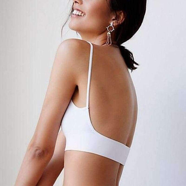 Planet Gates Black / L Womens Underwear Top Bras Hollow Out Ribbed Bra Back U Shape Wire Free Full Cup Bralette