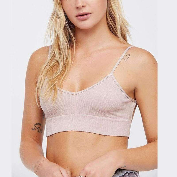 Planet Gates Black / L Womens Underwear Top Bras Hollow Out Ribbed Bra Back U Shape Wire Free Full Cup Bralette