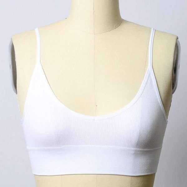 Planet Gates Black / L Womens Underwear Top Bras Hollow Out Ribbed Bra Back U Shape Wire Free Full Cup Bralette