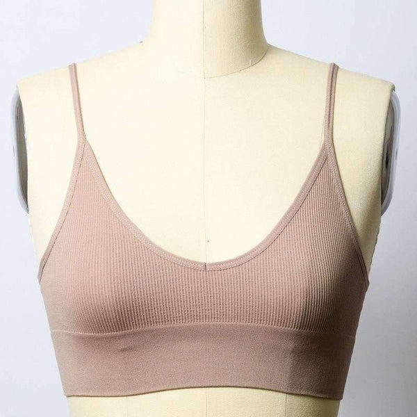 Planet Gates Black / L Womens Underwear Top Bras Hollow Out Ribbed Bra Back U Shape Wire Free Full Cup Bralette