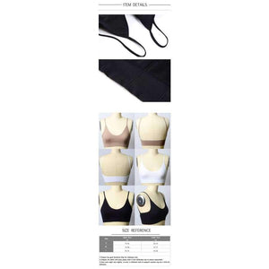 Planet Gates Black / L Womens Underwear Top Bras Hollow Out Ribbed Bra Back U Shape Wire Free Full Cup Bralette