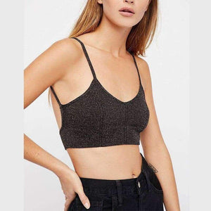 Planet Gates Black / L Womens Underwear Top Bras Hollow Out Ribbed Bra Back U Shape Wire Free Full Cup Bralette