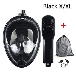 Planet Gates Black L XL Full Face Snorkeling Mask Set Diving Underwater Swimming Training Scuba Mergulho Snorkeling Mask For Gopro Camera