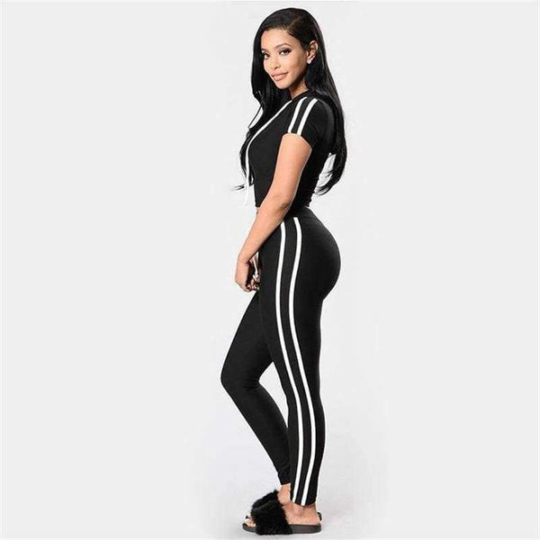 Planet Gates Black / L Yoga Hooded Top+Sports Pants Sport Suit Yoga Set Running Fitness Training Suit Running Clothing Sportswear For Women