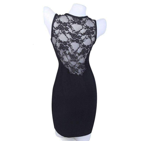 Planet Gates Black Lace Dress / L Summer Women Lace Dress Bodycorn Dress Prom Gowns Backless Sexy Slim Elegant Lady Evening Mini Party Dresses Female