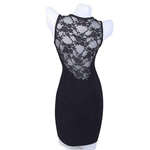 Planet Gates Black Lace Dress / L Summer Women Lace Dress Bodycorn Dress Prom Gowns Backless Sexy Slim Elegant Lady Evening Mini Party Dresses Female
