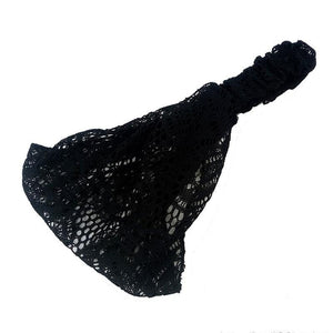 Lace Openwork Headband Ladies Elastic Hair Band Accessories Wide Stretchy Turban Women's Fashion Headwrap Bandana