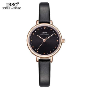 Planet Gates Black Ladies Quartz Watch Leather Strap Montre Femme Fashion Women Wrist Watches Relogio Feminino Female Clock