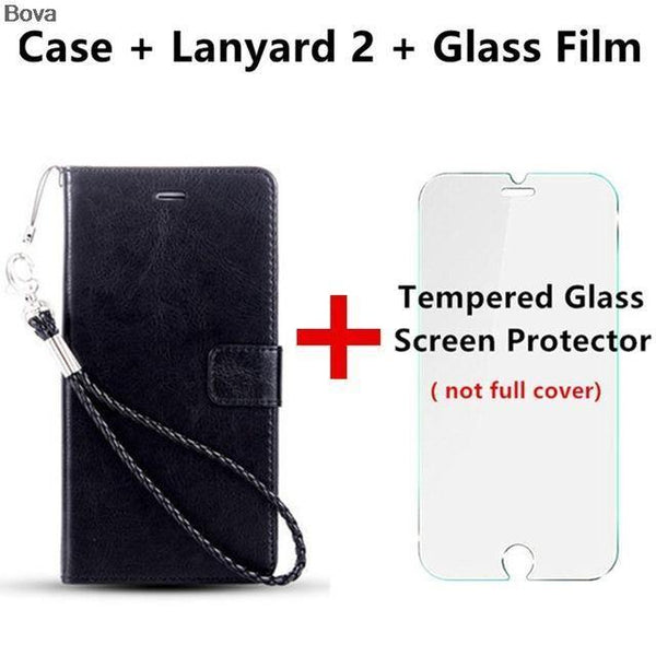 Planet Gates Black Lanyard2 Film Huawei honor 5X card holder cover case for Huawei Honor 5X leather phone case ultra thin wallet flip cover