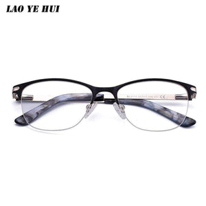Planet Gates Black LAO YE HUI Black Spectacle Frame Alloy Glasses frame Clear Lens Women Brand Eyewear optical frames transparent Temples  ML0113