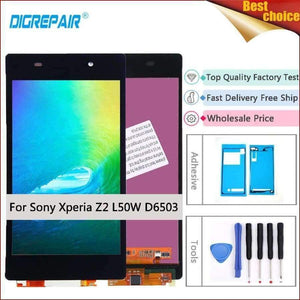 Planet Gates Black LCD Only Black For Sony Xperia Z2 L50W D6502 D6503 LCD Display Digitizer Touch Screen Assembly For sony z2 d6503 screen display