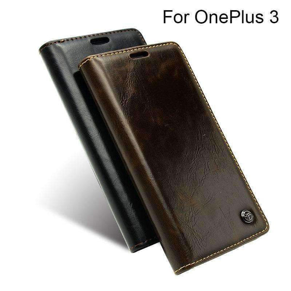 Planet Gates Black / Leather Flip Cover For OnePlus 3 Case Genuine Real Leather Wallet Card Holder Original Phone Case Three