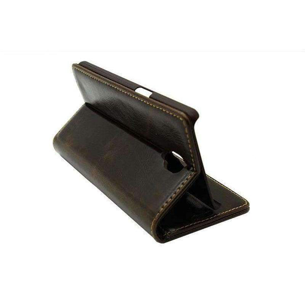 Planet Gates Black / Leather Flip Cover For OnePlus 3 Case Genuine Real Leather Wallet Card Holder Original Phone Case Three