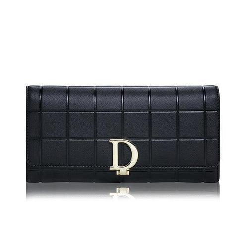 Planet Gates Black Leather Wallet Fashion Wallets Women's Wallet Long Coin Purse Luxury Wallet kashelek Female Clutch Card Holder