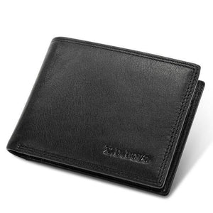 Planet Gates Black Leather Wallet Men Short Leather Purse Fashion Design Small Wallets Men  Coin Purses  for Man Card Holder
