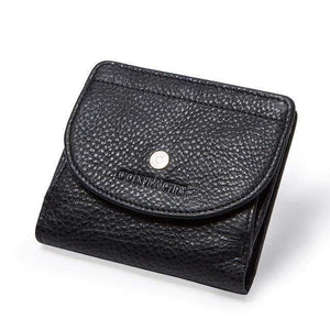 Planet Gates Black Leather Women Wallet Fashion Coin Purse For Girls Female Small Portomonee Lady Perse Money Bag Card Holder Mini Clutch