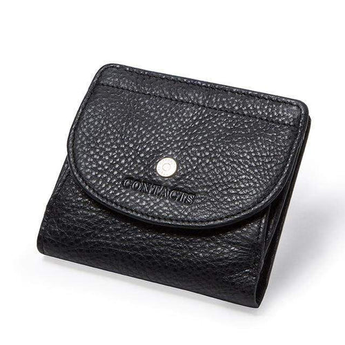 Planet Gates Black Leather Women Wallet Fashion Coin Purse For Girls Female Small Portomonee Lady Perse Money Bag Card Holder Mini Clutch