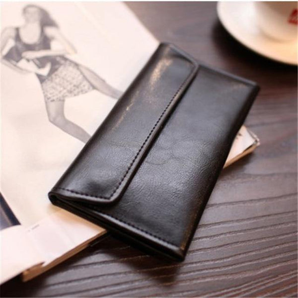 Planet Gates Black Leather Women Wallet Female Clutch Bags Cow Leather Coin Purse Credit Card Holder Quality carteira