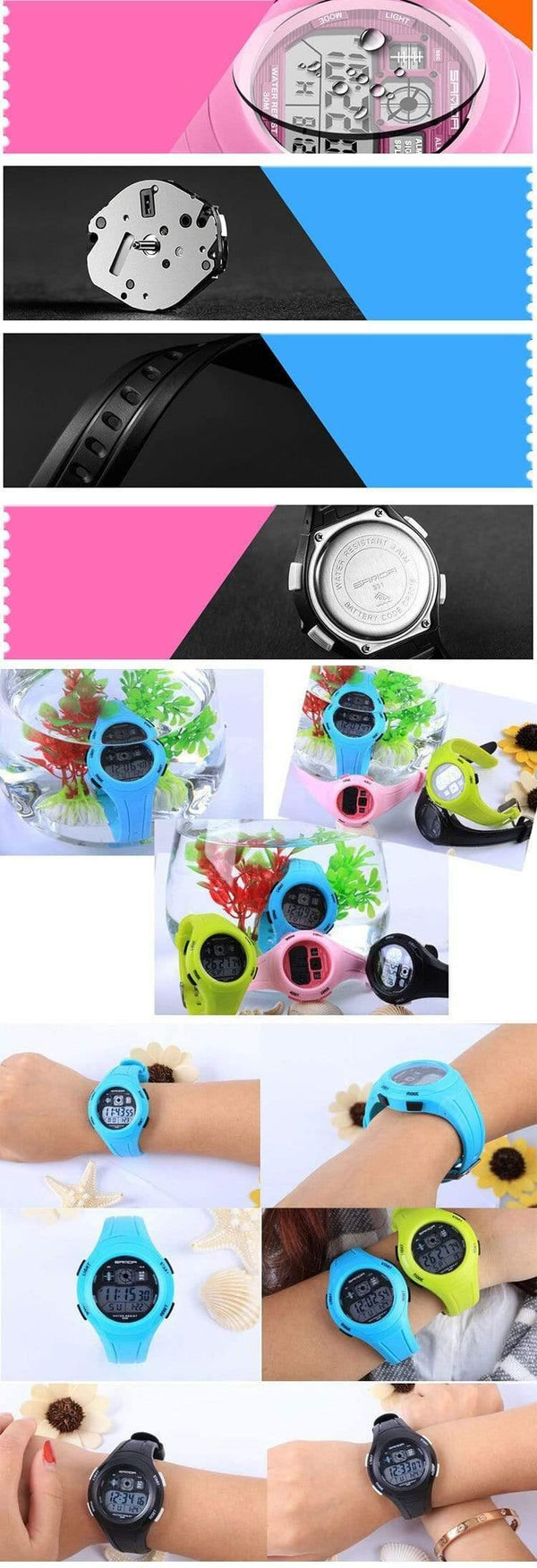 Planet Gates Black LED Digital Children Watch Kids Watches Girls Boys Clock Child Sport Wrist Watch Electronic for Girl Boy Surprise Gift