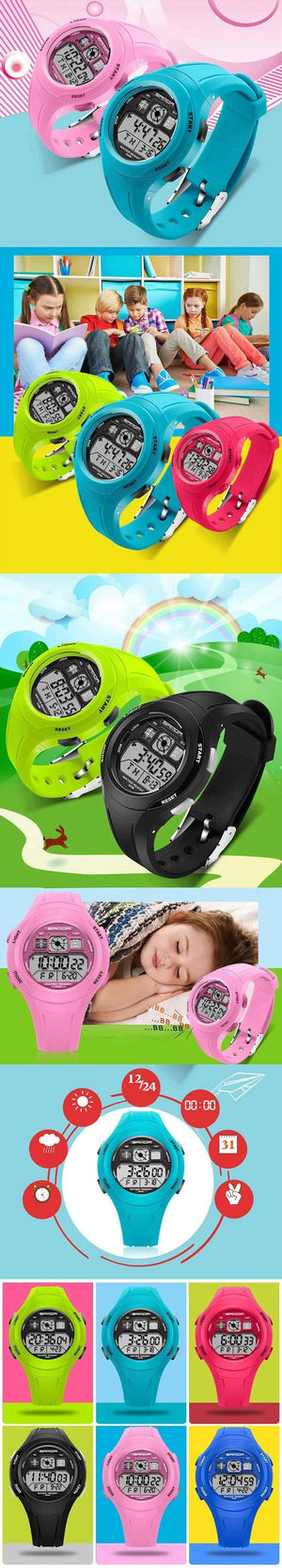 Planet Gates Black LED Digital Children Watch Kids Watches Girls Boys Clock Child Sport Wrist Watch Electronic for Girl Boy Surprise Gift