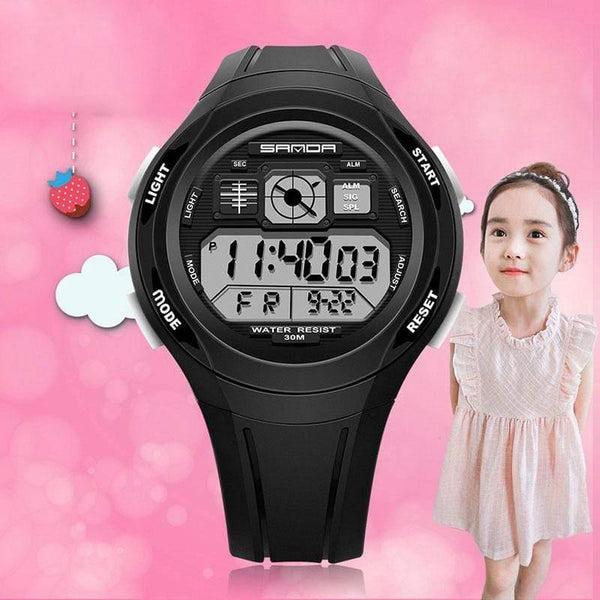 Planet Gates Black LED Digital Children Watch Kids Watches Girls Boys Clock Child Sport Wrist Watch Electronic for Girl Boy Surprise Gift