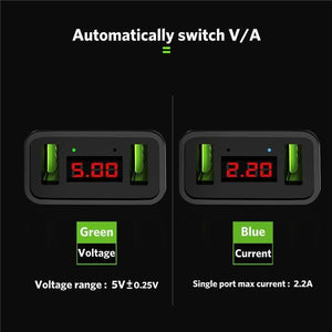 Planet Gates Black LED Display 2 USB Charger,USLION Universal Mobile Phone Charger For iPhone iPad Samsung Xiaomi 2.2A Max Charging Wall Charger