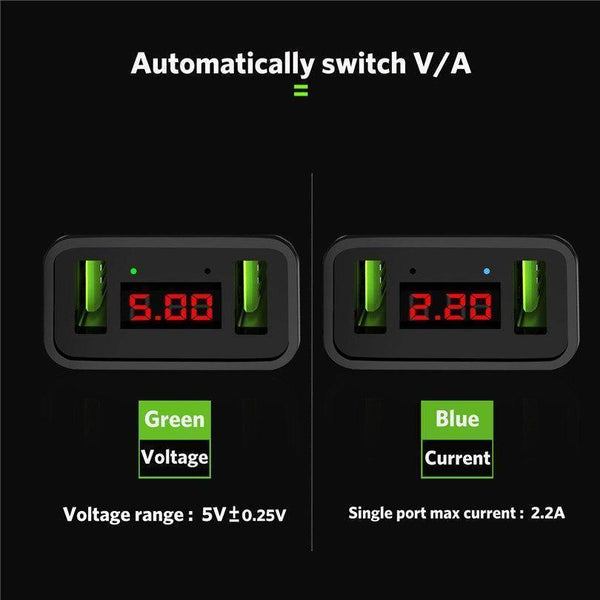 Planet Gates Black LED Display 2 USB Charger,USLION Universal Mobile Phone Charger For iPhone iPad Samsung Xiaomi 2.2A Max Charging Wall Charger