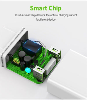 Planet Gates Black LED Display 2 USB Charger,USLION Universal Mobile Phone Charger For iPhone iPad Samsung Xiaomi 2.2A Max Charging Wall Charger