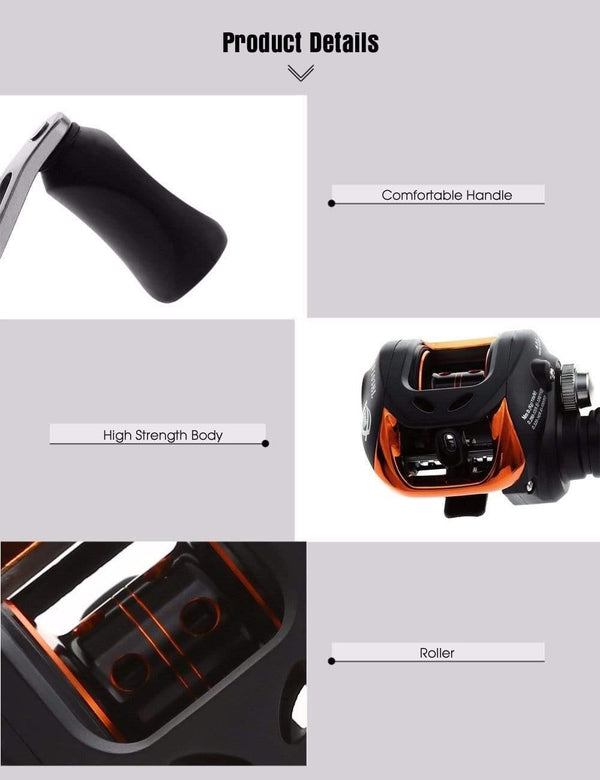 Planet Gates Black / Left Hand / United States 10+1BB Left Right Hand Baitcasting Fishing Reel 6.3:1 Bait Casting Fishing Wheel With Magnetic Brake Carp Carretilha Pesca AF103