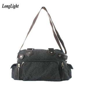 Planet Gates Black / Length 41 cm Women cotton canvas shoulder bag preppy handbag girls purse fashionable crossbody bag large volume school bag for lady LongLight