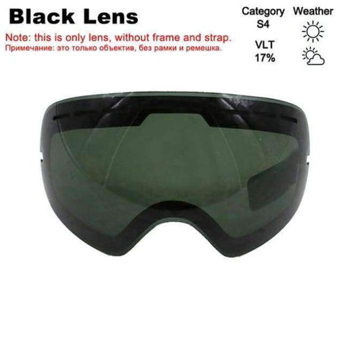 Planet Gates Black Lens Ski Glasses Double Lens UV400 Anti-fog Ski Goggles Snow Skiing Snowboard Motocross Goggles Ski Masks or Eyewear