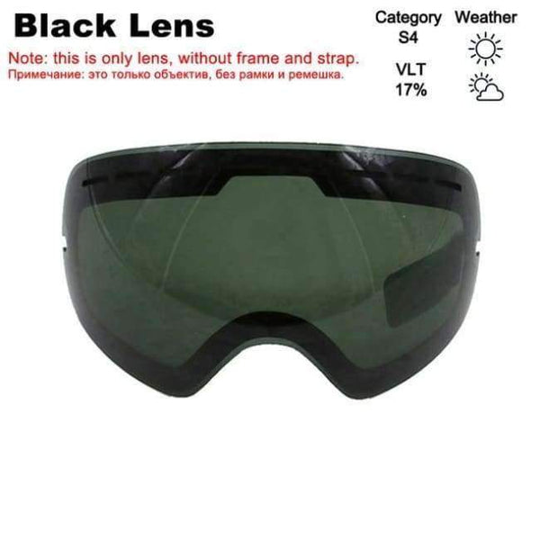 Planet Gates Black Lens Ski Glasses Double Lens UV400 Anti-fog Ski Goggles Snow Skiing Snowboard Motocross Goggles Ski Masks or Eyewear