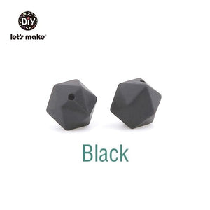 Planet Gates Black Let's Make 10pc 14mm Silicone Beads Hexagon Bpa Free Silicone Teether Diy Teething Toy Baby Chewable Accessories Baby Teether