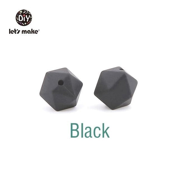 Planet Gates Black Let's Make 10pc 14mm Silicone Beads Hexagon Bpa Free Silicone Teether Diy Teething Toy Baby Chewable Accessories Baby Teether