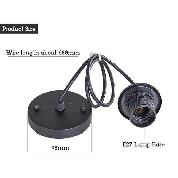 Příslušenství pro osvětlení Planet Gates Black s černou stříbrnou objímkou E27, oblíbenou pro dekorativní objímky hotelových lamp.