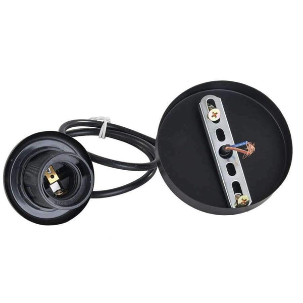 Příslušenství pro osvětlení Planet Gates Black s černou stříbrnou objímkou E27, oblíbenou pro dekorativní objímky hotelových lamp.