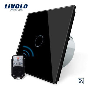 Planet Gates Black Livolo EU Standard Remote Switch, AC 220~250V Wall Light Remote Touch Switch With Mini Remote Controller C701R-11-RT12,no Logo