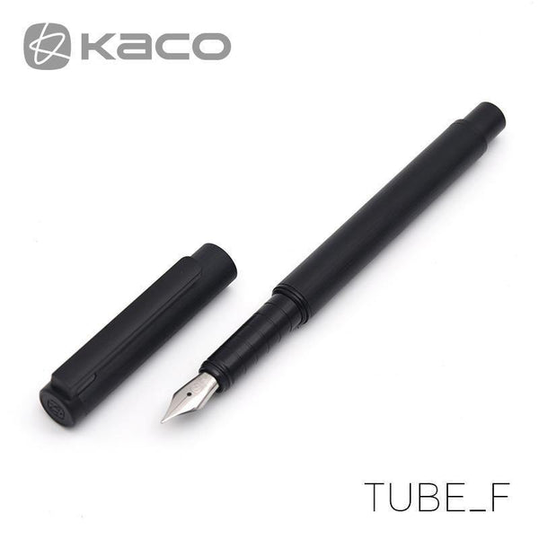 Planet Gates Black Luxury Black Fountain Pen Set 0.5mm F Nib Steel Ink Pens for Simple Business Gift Free Shipping