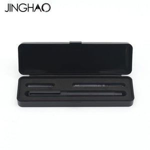 Planet Gates Black Luxury Black Fountain Pen Set 0.5mm F Nib Steel Ink Pens for Simple Business Gift Free Shipping