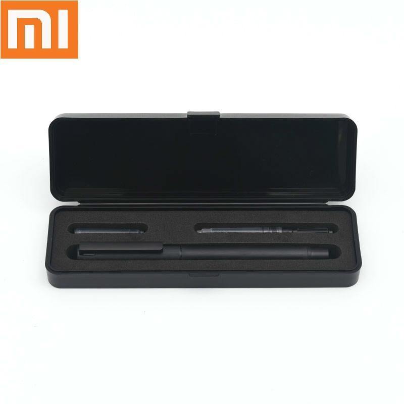 Planet Gates Black Luxury Black Fountain Pen Set 0.5mm F Nib Steel Ink Pens for Simple Business Gift Free Shipping