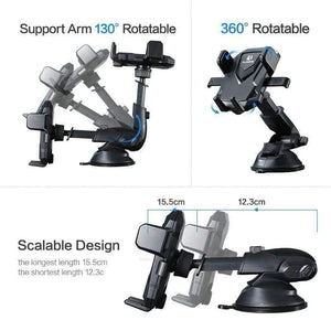 Planet Gates Black Luxury Car Phone Holder For iPhone X 8 7 6 Plus Windshield Mount Stand 360 Rotation Phone Holder For Samsung S9 S8 Plus